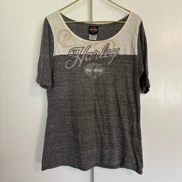 Harley Davidson ringer logo spell out script T-shirt sz 2xl - Picture 1 of 7